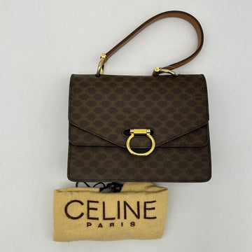 CELINE Macadam Canvas Hand Bag PVC Brown 2101217990394
