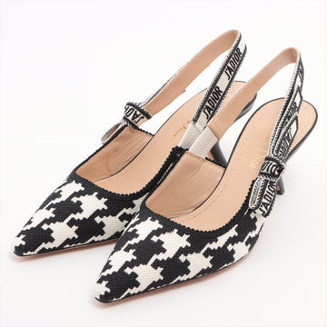 Christian Dior J'ADIOR Leather x Fabric Pump 36  Black x White MD0321 Slingback