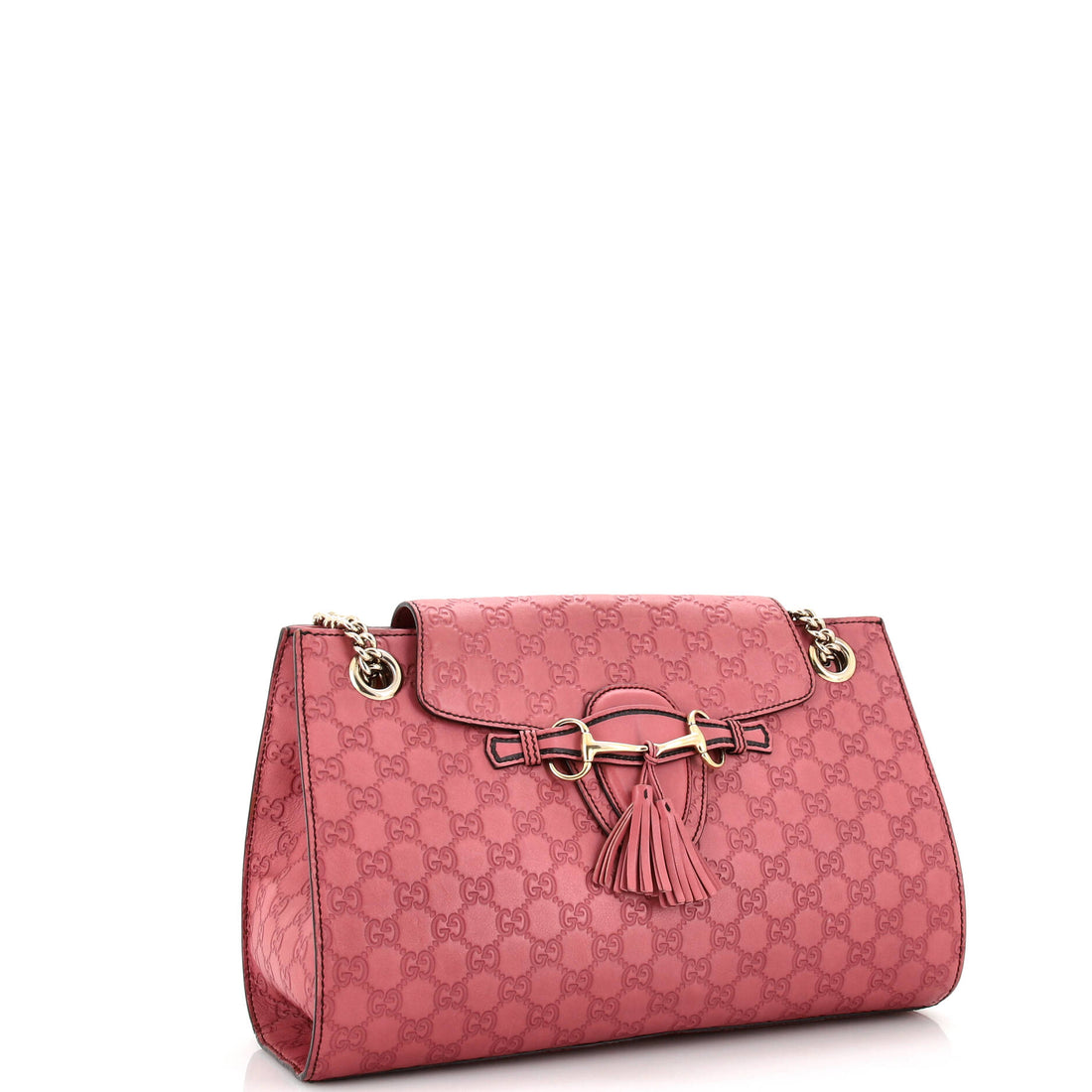 Emily Chain Flap Shoulder Bag Guccissima Leather Large