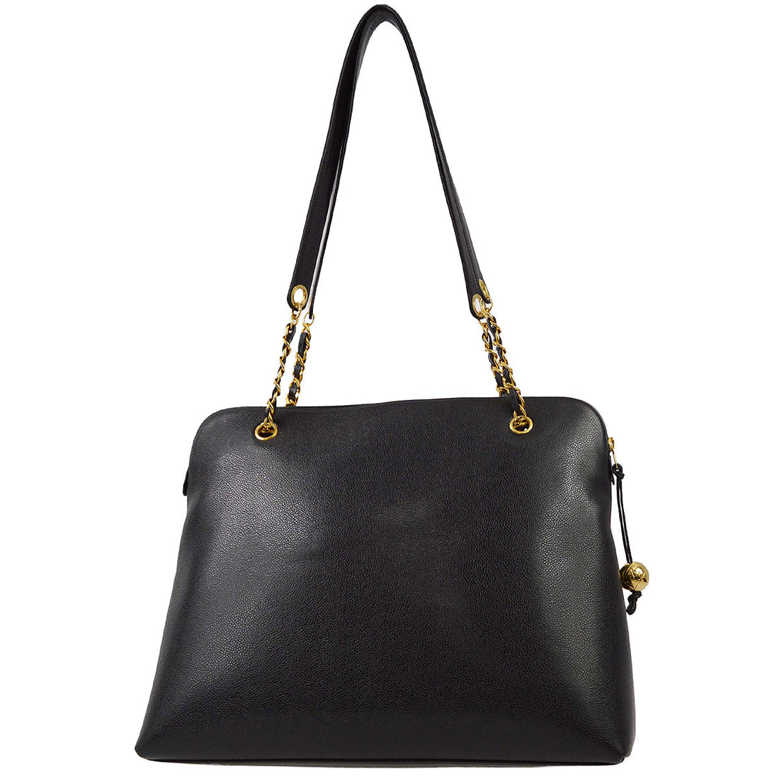 Chanel 1994-1996 Black Caviar Timeless Zipper Top Tote 41