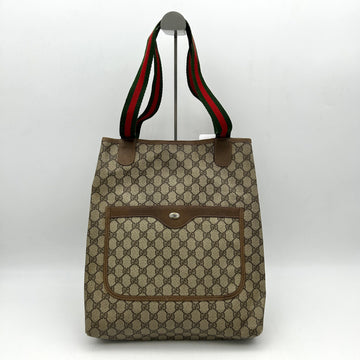 GUCCI GG Canvas Web Sherry Line Tote Bag Beige Red Green gu9910hd