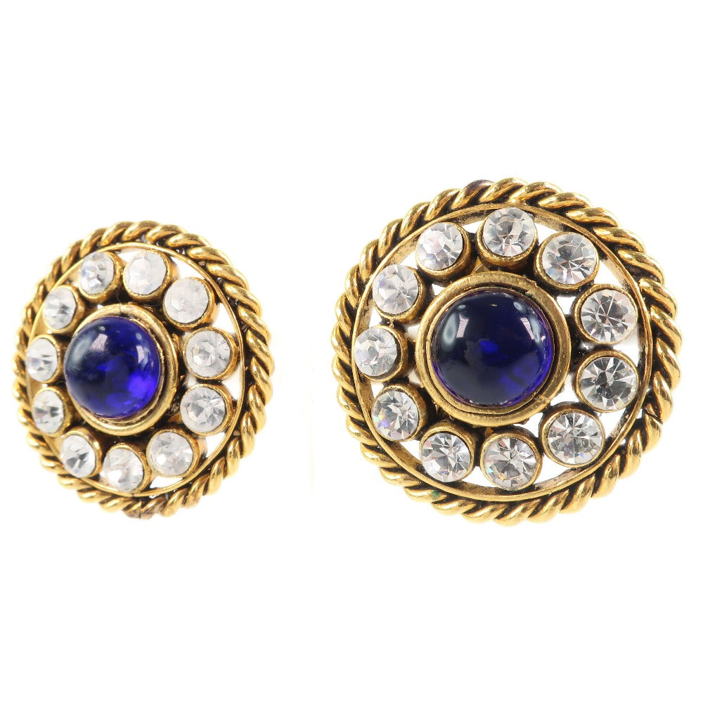 ?Suale  OFF?Chanel CHANEL Earring G   Rhinestone Blue 23  31.5g  ?Supersale? A-rang Earring   & Buy