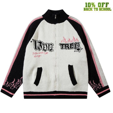 Makersluxe® Oversize Zip Up Sweater Cardigan Flame
