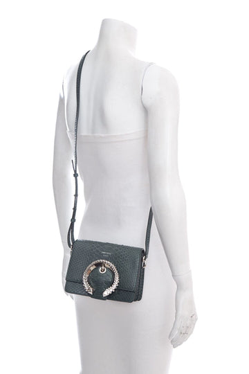 Jimmy Choo Teal Python Skin Madeline Handbag