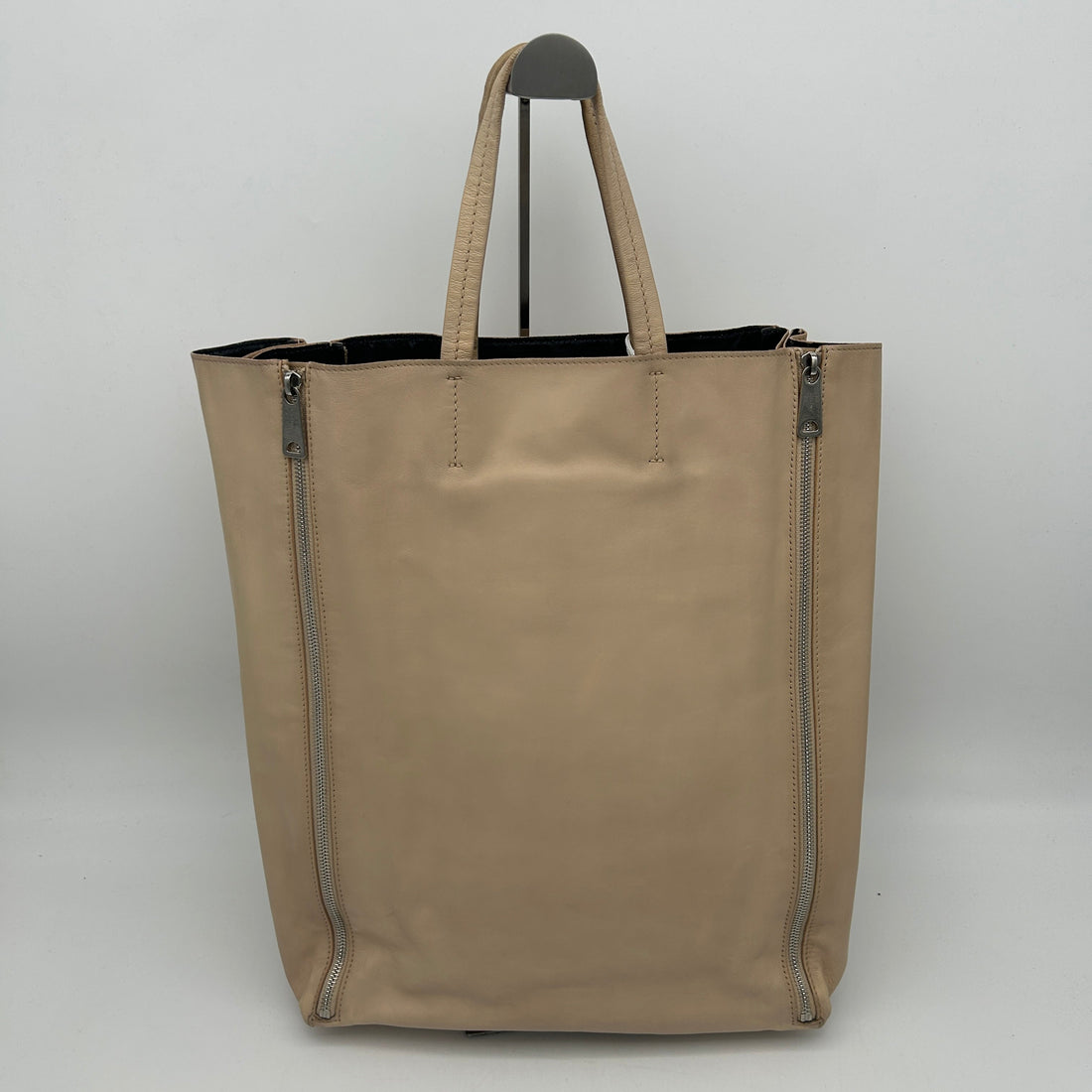 Celine Cabas Medium Cream Vertical Zip Tote Bag