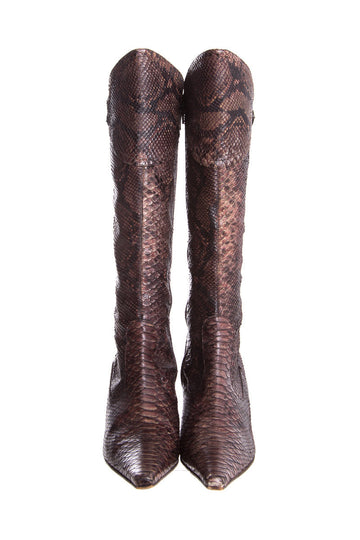 Ferretti Brown Snake Skin Boots SZ 9
