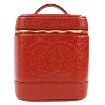 Chanel 1996-1997 Timeless Vanity Handbag Red Caviar