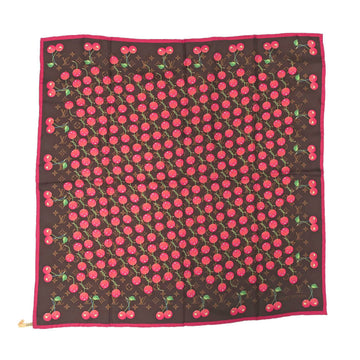 Louis Vuitton Monogram Cherry SCalf M71962 Silk 100% Brown Red Little  Women And Other