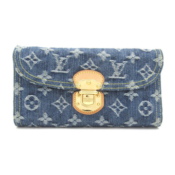 Louis Vuitton Portefolio America Double Fable Wallet Denim Monogram Denim   Blue M95511