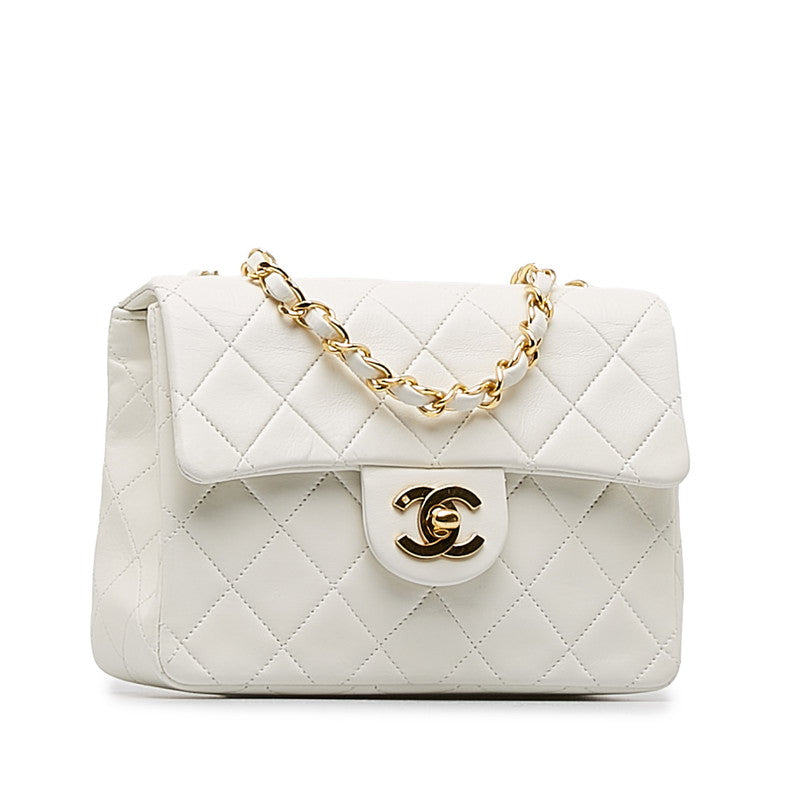Chanel Miniature Gold  Chain Shoulder Bag White Ramscreen  CHANEL