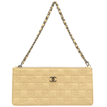 Chanel * 2004-2005 Beige Lambskin Icon Chain Handbag