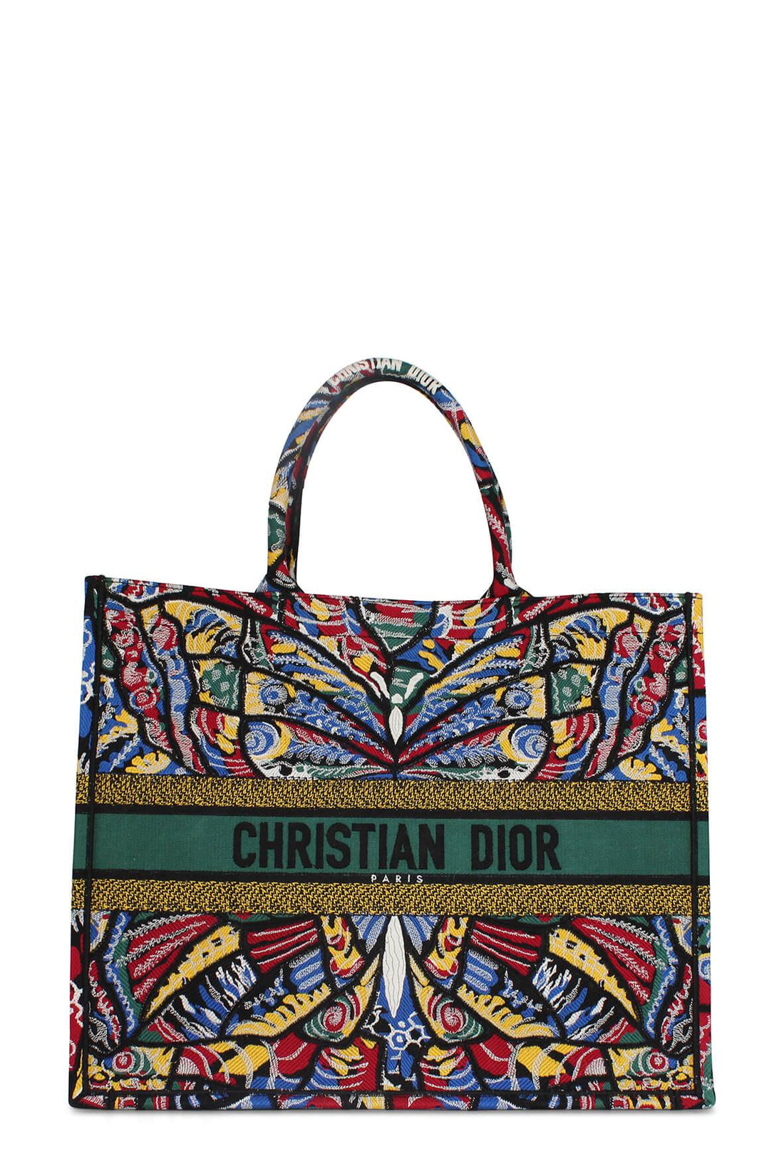 Embroidered Book Tote Multicolor Butterfly