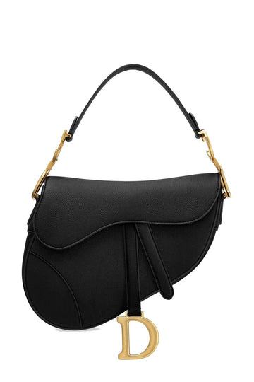 Grained Calfskin Saddle Black