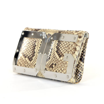 Small Snakeskin DG Logo Clutch