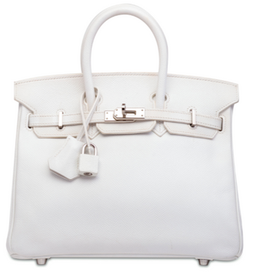 Hermes Birkin 25 Blanc White Epsom Palladium Hardware