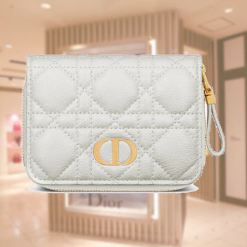DIOR CARO COMPACT ZIPPED WALLET