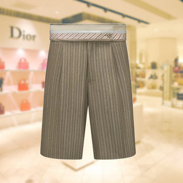 BERMUDA SHORTS WITH TURNED-DOWN WAISTBAND