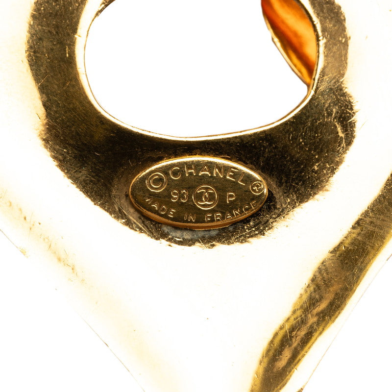 Chanel Vintage Cocomark Double Heart Necklace Gold Ladies
