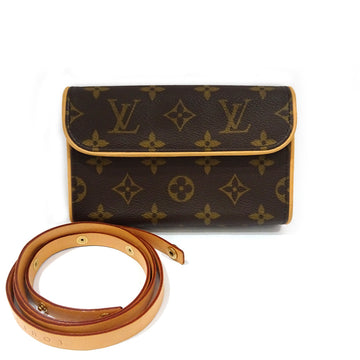 Louis Vuitton Poschet Florentino M51855 Monogram Waistpot Body Bag Belt S Size Brown Leather