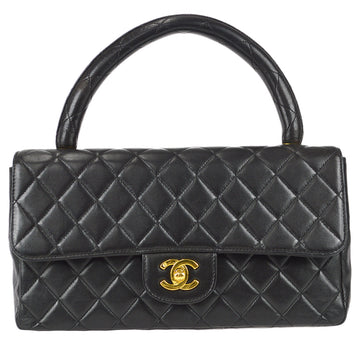 Chanel 1994 Classic Single Flap Medium Handbag Black Lambskin