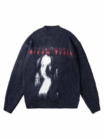 Makersluxe Portrait Jacquard Crewneck Sweater