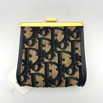 Christian Dior Wallet Trotter Coin Purse Navy Square Ladies Canvas di8809eb
