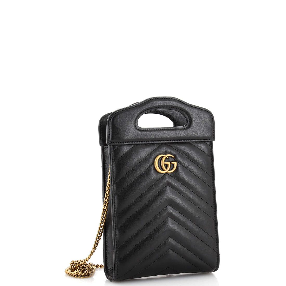 GG Marmont Top Handle Convertible Chain Tote Matelasse Leather Mini