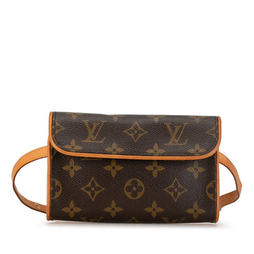 Louis Vuitton Monogram Poschet Florentine XS Body Bag Waist Bag M51855 Brown PVC Leather  Louis Vuitton