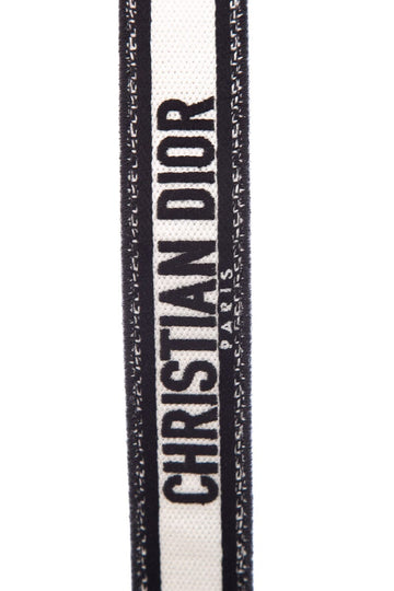 Christian Dior Black & White Canvas & Leather Adjustable Strap