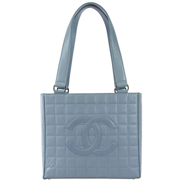 Chanel * 2001-2003 Light Blue Lambskin Choco Bar Tote Handbag