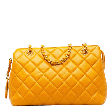 CHANEL CHANEL MATRESSE TORTE BAG CABIAR SKIN ORANGE LADY SCHOOL