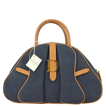 Christian Dior 2001 Denim Double Saddle Handbag