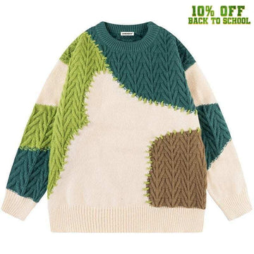 Makersluxe® Chunky Knit Sweater Color Block