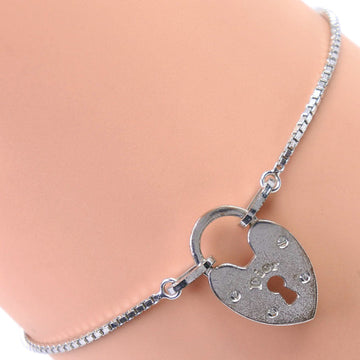 Christian Dior Heart Key Bracelet Silver  5.2g Heart key