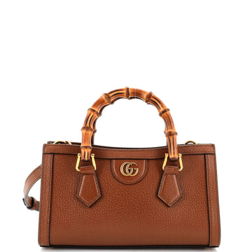 Diana NM Chain Bamboo Handle Tote Leather Small