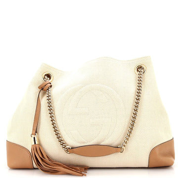 Soho Chain Strap Shoulder Bag Canvas with Leather Medium