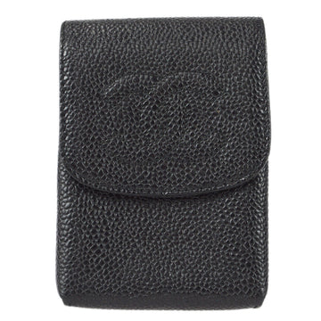 Chanel 1997-1999 Timeless Cigarette Case Caviar Black