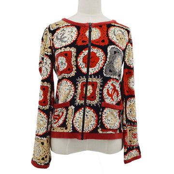 Chanel 2009 Spring Sports line patchwork print collarless jacket #40