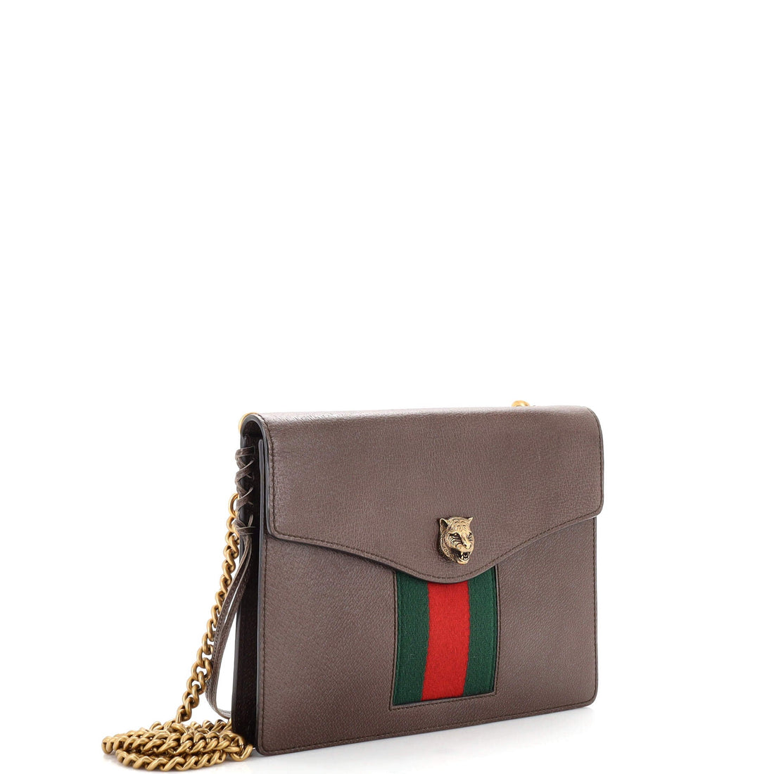 Animalier Web Chain Shoulder Bag Leather Small