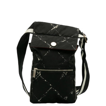 CHANEL Travel Line Body Bag Nylon Black Ladies Market