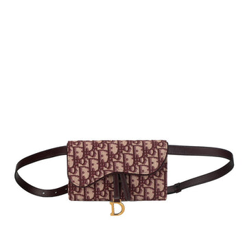 Dior Trotter Saddle Sder Waist Bag Bordeaux Wine Red Canvas Leather  Dior