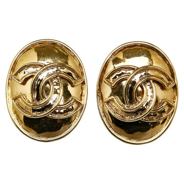 Chanel Vintage Cocomark Oval Earring Gold  Ladies Chanel