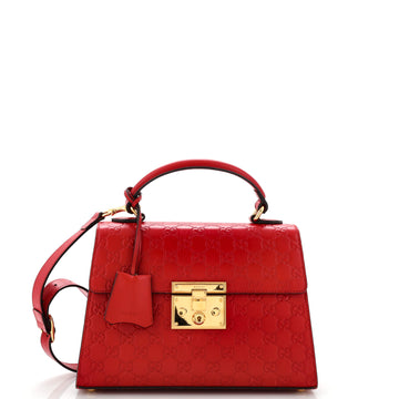 Padlock Top Handle Bag Guccissima Leather Small