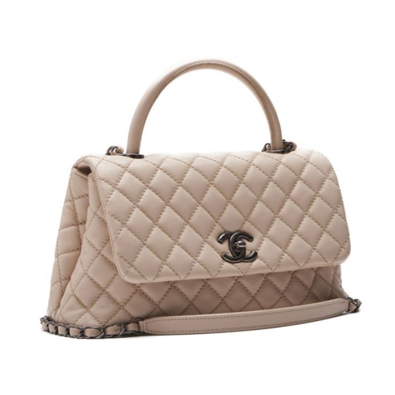 CHANEL Matrasse Coco Handle 2WAY Handbag Caviar S Ivory (Silver G) Handbag  Shoulder Bag Lady Bag Hybrid ? Delivery? Honeymoon Online