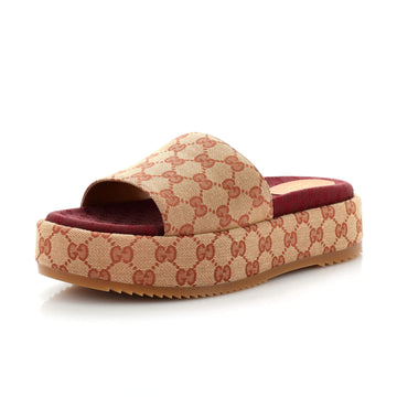Women's Angelina Platform Slide Sandals GG Canvas
