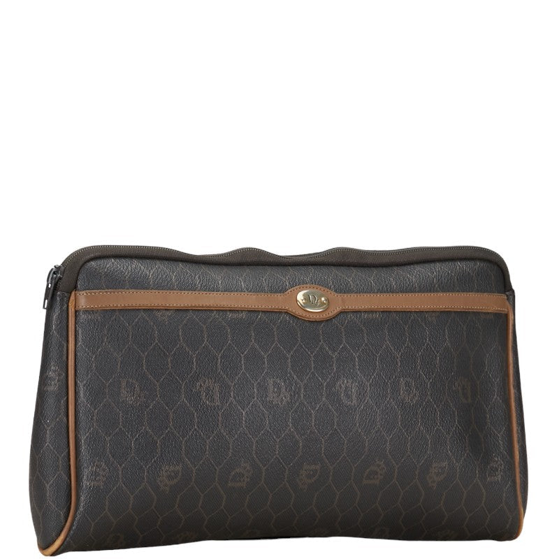 Dior  Logo Clutch Bags Clutch Black Beige PVC Leather  Dior
