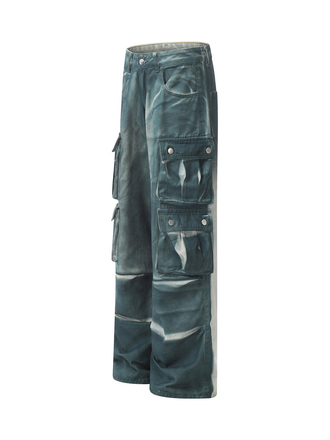 Makersluxe Gradient Dip Dye Wash Multi-Pocket Cargo Jeans