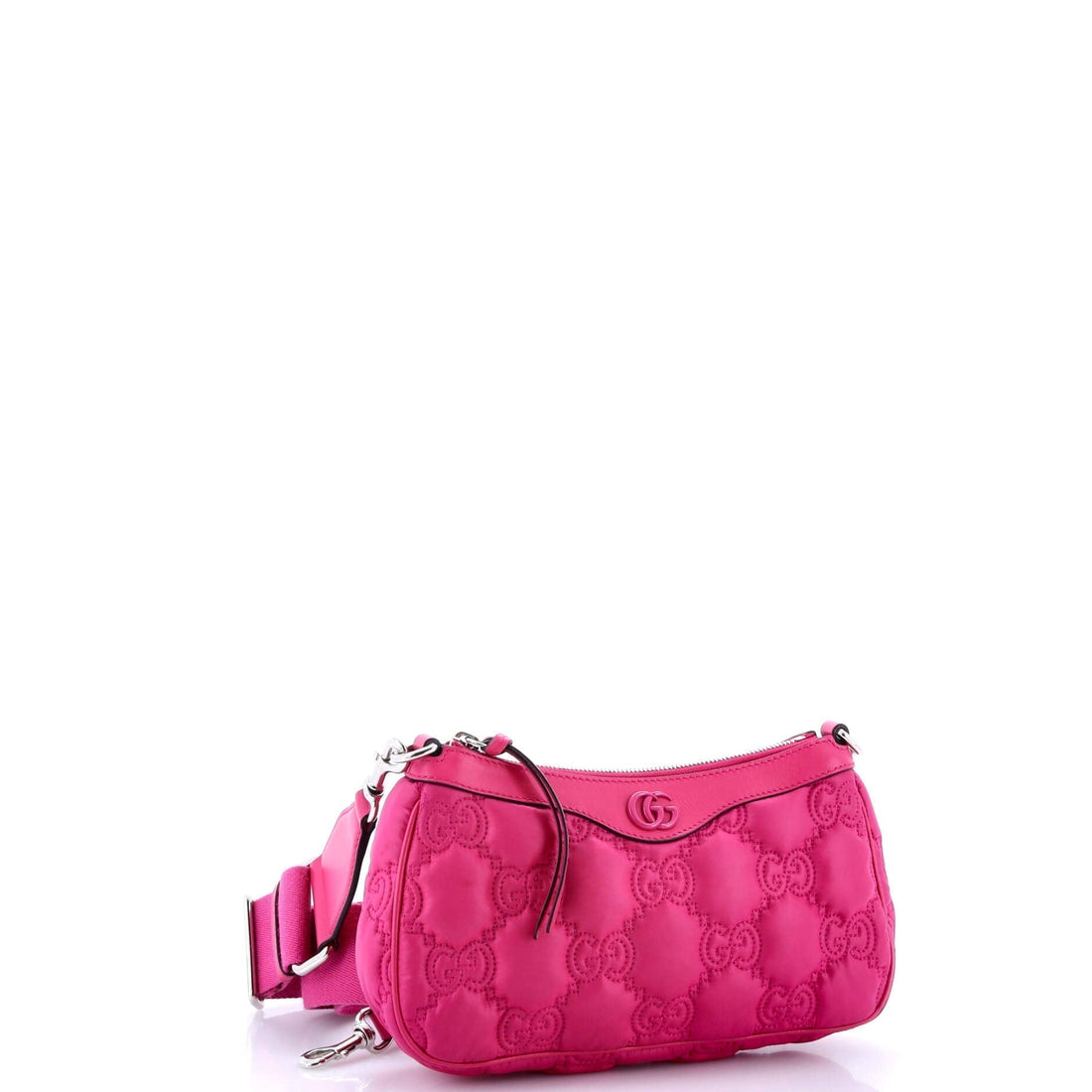Zip Shoulder Bag GG Embossed Matelasse Nylon with Leather Mini