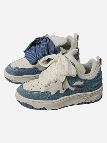 Sneakerland Cowboy Blue Thick Bottom Casual Board Shoes Couple Models