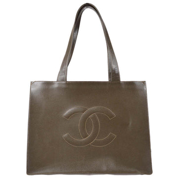 Chanel 1997-1999 Brown Caviar Shoulder Tote Bag
